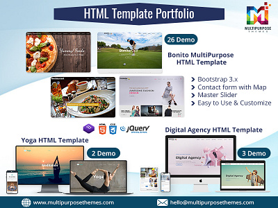 HTML Template Portfolio agency bootstrap business clean corporate creative flat gradient multipurpose one page parallax photography portfolio responsive video background