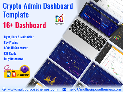 Crypto Admin Dashboard Template + Bitcoin Dashboards + ICO bitcoin bootstrap 4 bootstrap admin template bootstrap admin theme crypto cards crypto dashboard cryptocurrency dashboard template ico admin ico dashboard responsive