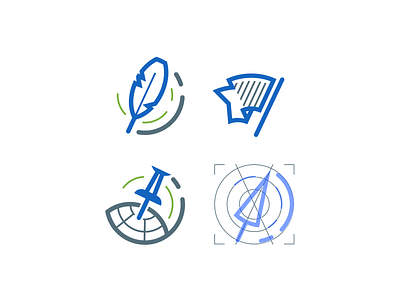 Icons on a circular grid