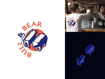 The "Bull and Bear" logo branding design graphic design illustration logo logotype vector