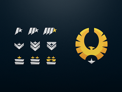 Elite Rank Emblems emblem gold metal rank silver symbol