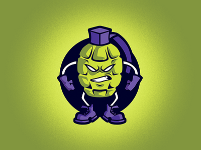 Fragged - Logo Design design frag gaming grenade illustration logo mascot sport
