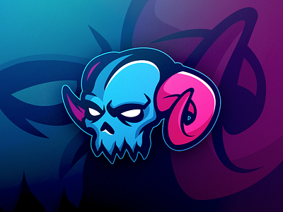 Slurpfiend - Logo Design design gaming horns illustration logo mascot skull sport