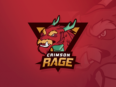 Crimson Rage - Logo Design design dragon illustration logo mascot oriental paintball sport