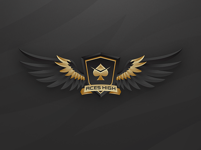 Aces High - Logo Design aces badge design flying gaming high logo