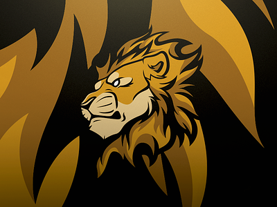 Majestic - Logo Design design flames gaming illustration lion logo mascot sport