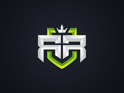 Royal Recker 'RR' - Logo Design crown design gaming logo metal recker royal sharp text