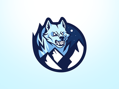 ICED - Logo Design design frag gaming iced illustration logo mascot mountains snow sport winter wolf