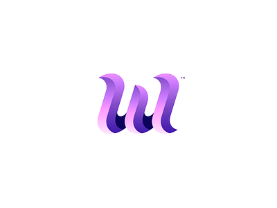 Lil W - Logo Design 3d bevel design gradient lil logo ribbom w