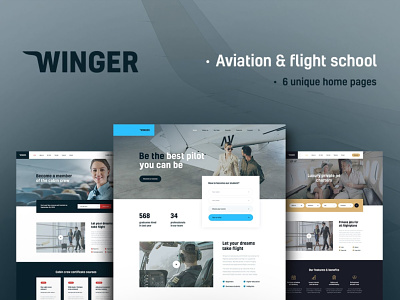 Winger - Aviation & Flight School WordPress Theme