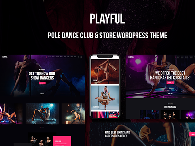 Playful - Pole Dance Club & Store WordPress Theme blog business design illustration logo web design webdesign wordpress wordpress theme wordpress themes