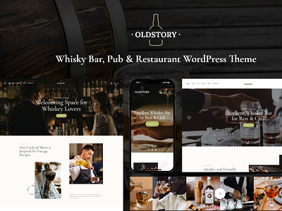OldStory - Whisky Bar | Pub | Restaurant WordPress Theme blog business design illustration logo web design webdesign wordpress wordpress theme wordpress themes