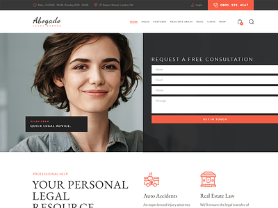 Abogado - Lawyer Firm & Legal Bureau WordPress Theme