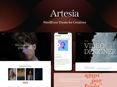 Artesia - WordPress Theme for Creatives blog business design illustration logo web design webdesign wordpress wordpress theme wordpress themes