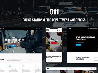 911 - Police Station & Fire Department WordPress Theme blog business design illustration logo web design webdesign wordpress wordpress theme wordpress themes