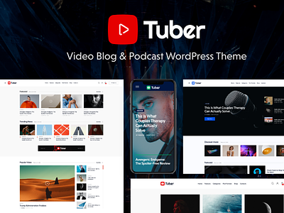 Tuber - Video Blog & Podcast WordPress Theme blog business design illustration logo web design webdesign wordpress wordpress theme wordpress themes