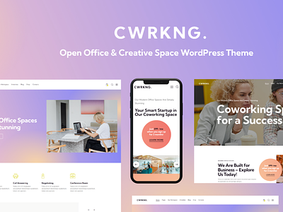Coworking - Open Office & Creative Space WordPress Theme blog business design illustration logo web design webdesign wordpress wordpress theme wordpress themes