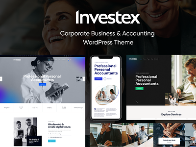 Investex - Corporate Business & Accounting WordPress Theme blog business design illustration logo web design webdesign wordpress wordpress theme wordpress themes