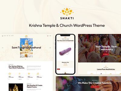 Shakti - Krishna Temple & Church WordPress Theme blog business design illustration logo web design webdesign wordpress wordpress theme wordpress themes