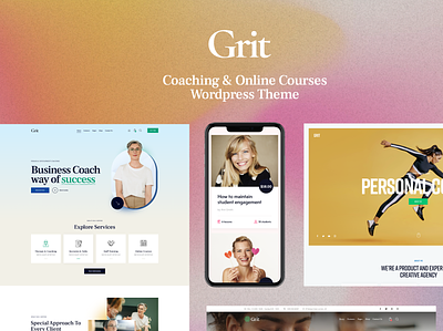 Grit - Coaching & Online Courses Multiskin WordPress Theme blog business design illustration logo web design webdesign wordpress wordpress theme wordpress themes