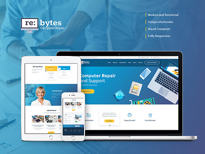 Re:bytes | Computer Repair Service WP Theme application business computer computer repair corporate technology web design web hosting webdesign wordpress wordpress theme