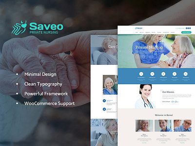 Saveo | In-home Care Agency WP Theme assisted living care elderly care healthcare medicine nurse nursing home web design webdesign wordpress wordpress theme
