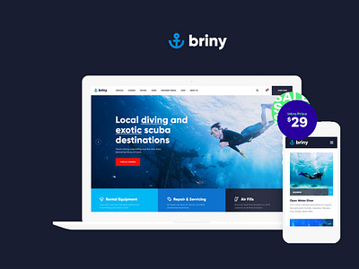 Briny | Scuba Diving & Water Sports WordPress Theme