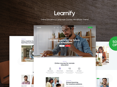 Learnify - Online Education Courses WordPress Theme design illustration language center logo web design web development webdesign woocommerce wordpress wordpress theme wordpress themes