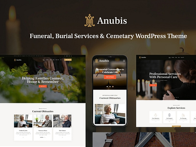 Anubis - Funeral & Burial Services WordPress Theme design illustration web design web development webdesign woocommerce wordpress wordpress theme wordpress themes