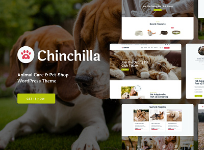 Chinchilla - Animal Care & Pet Shop WordPress Theme design illustration logo web design web development webdesign woocommerce wordpress wordpress theme wordpress themes