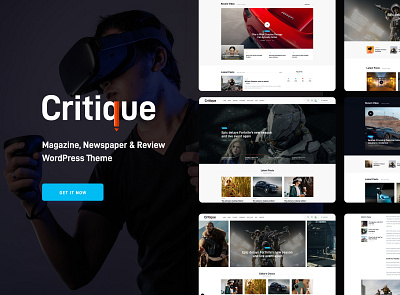 Critique - Magazine, Newspaper & Review WordPress Theme design illustration logo web design web development webdesign woocommerce wordpress wordpress theme wordpress themes