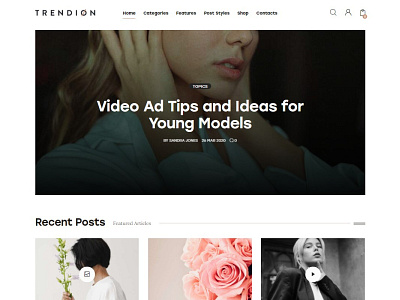 Trendion | A Personal Lifestyle Blog and Magazine WordPress Them design illustration logo web design web development webdesign woocommerce wordpress wordpress theme wordpress themes