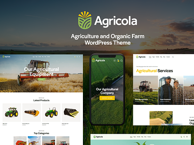 Agricola - Agriculture and Organic Farm WordPress Theme design illustration logo web design web development webdesign woocommerce wordpress wordpress theme wordpress themes