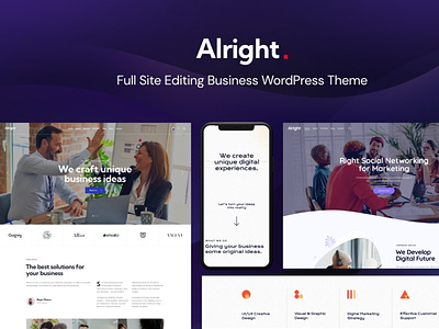 Alright - Full Site Editing Business WordPress Theme design illustration logo web design web development webdesign woocommerce wordpress wordpress theme wordpress themes