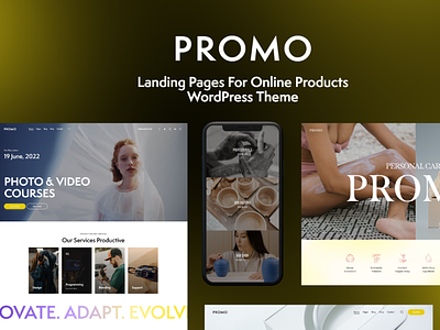Promo - Landing Pages for Online Products WordPress Theme design illustration logo web design web development webdesign woocommerce wordpress wordpress theme wordpress themes