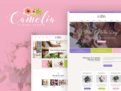 Camelia | Floral Studio WordPress Theme design floral studio florist flowers design responsive woocommerce wordpress wordpress theme