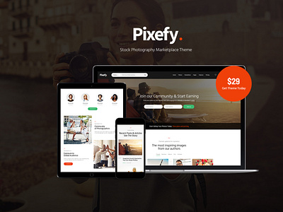 Pixefy - Stock Photography Marketplace Theme web design web development webdesign woocommerce wordpress wordpress blog wordpress design wordpress theme wordpress themes