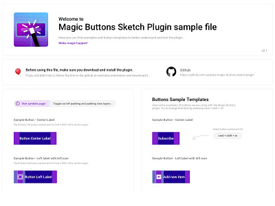 Magic Buttons Sketch Plugin - Documentation