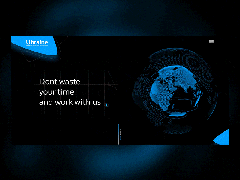 world world site web ux ui service tech minimal it interface company interection blue black animation
