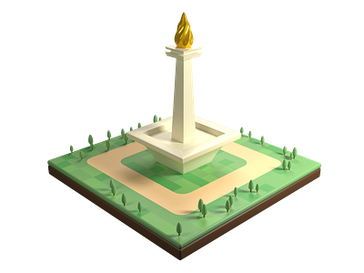 Monas (Monumen Nasional) 3d blender design graphic design illustration