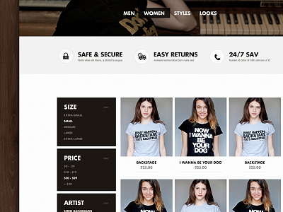 Original Music Shirt - Products | Redesign big photo clean contrast ecommerce flat futura photo simple typo typography ui webdesign