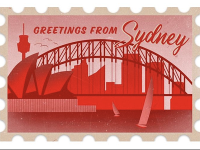 Sydeny Postcard australia illustration procreate sydeny travel vintage