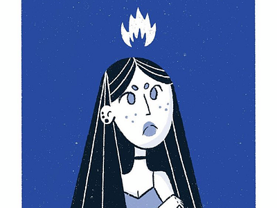Anger angry blue feels girl illustration sad