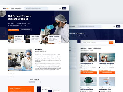 Maroojic Research Funding Platform UI Design