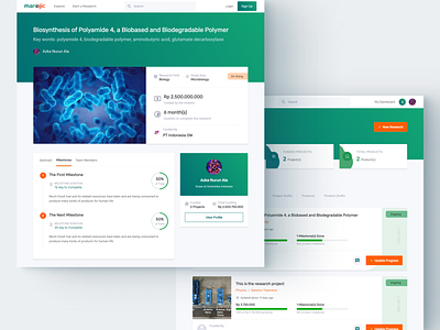 Maroojic | Research Detail dashboard investment platform research research funding ui ux web