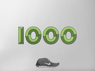 Finally broke through the 1000km barrier on Nike+. digital flat design flyknit graphic design illustration nike nike plus typography