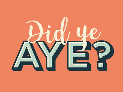 Did Ye Aye? digital flat design graphic design illustration scottish typography