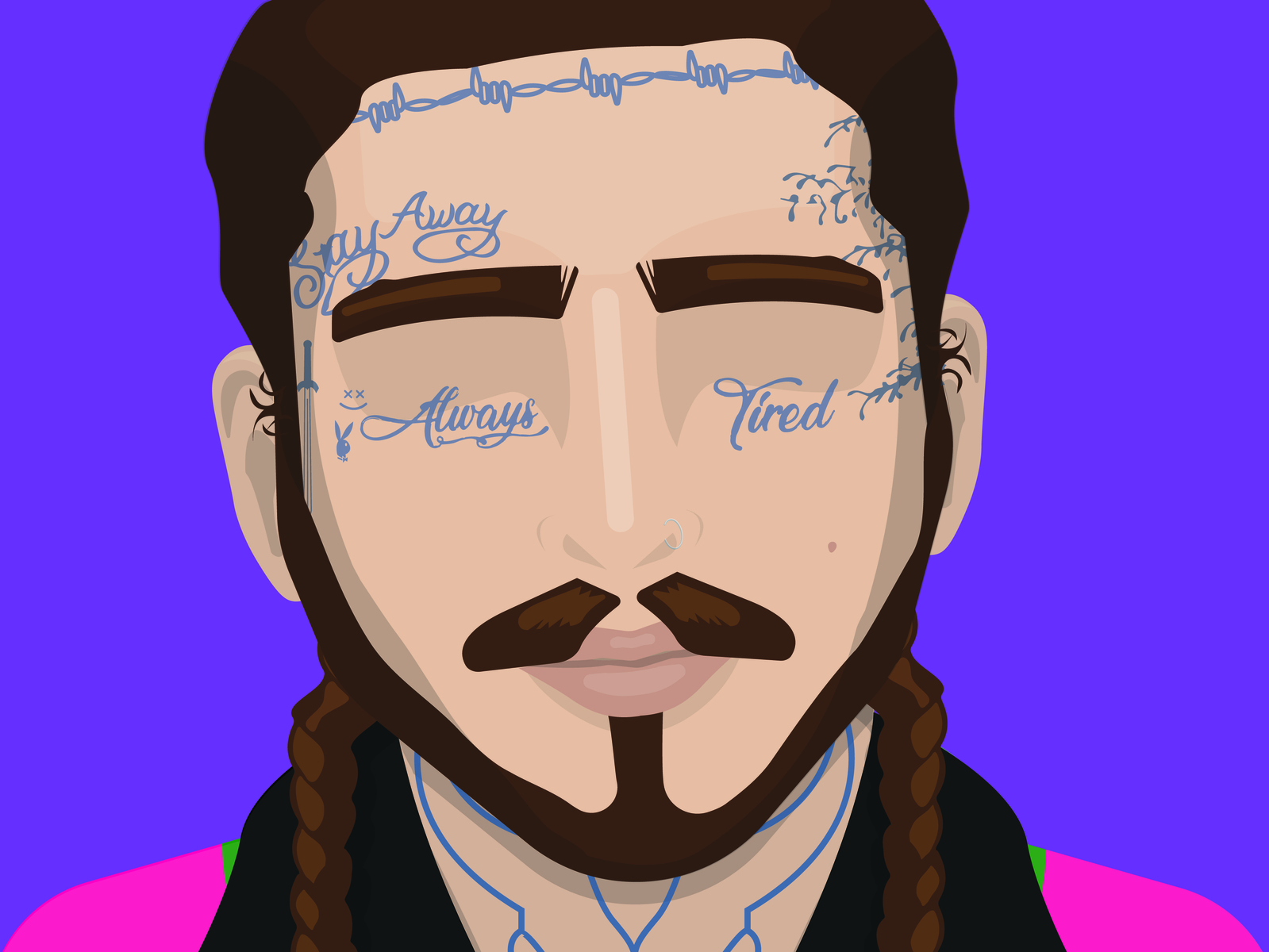 Post Malone Illustration by Yasmin Atherton on Dribbble