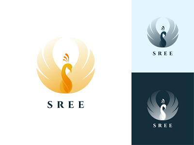 Sree Luxury Brand bird brand branding decorative design gold golden graphic design jewellery logo luxury peacock