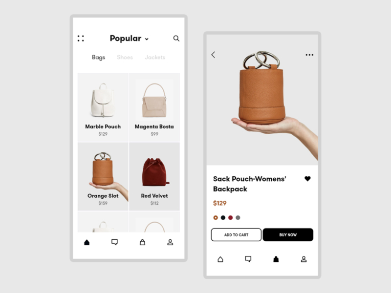 Minimalistic Apparel Ecom App backpack bags design flat graphic design minimal minimalism minimalistic minimalistic design popular popular design typography ui ui design uiux ux web